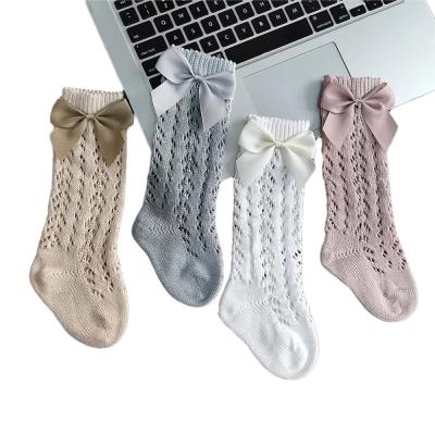 China Baby Toddler Style Baby Girls Lolita Socks Mesh Cotton Socks Mid Knee High Sock QUICK DRY Solid Breathable 3/4 Tube Newborn QUICK DRY for sale