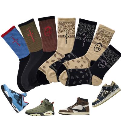 China AF1 Wholesale Athletic Sportsman Grinning DunkSB Band AJ6 Men's and Women's Hip Hop Crew Travis Socks Cactus Jack Floral bangs for sale