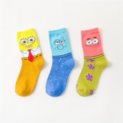 China Autumn Winter QUICK DRY Squidward Tentacles Squidward Sock Print Patrick Star Anime Cartoon Fun Kawaii Women Cotton Socks QUICK DRY for sale