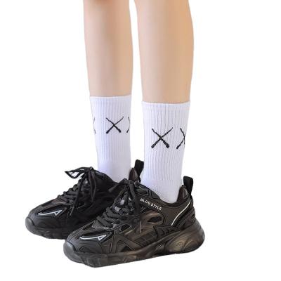 China Small HRUN devil face XX devil + smile fashion basketball trend white socks QUICK DRY QUICK DRY for sale