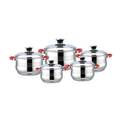 China Sustainable Stainless Steel Induction Cookware Sets Kitchen Caserole Cookware Set Kitchen Pots Sets Cooking Pot Non Stick for sale