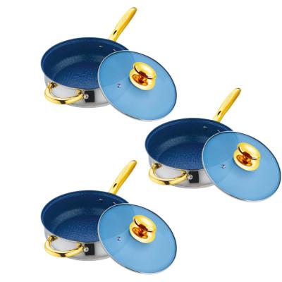 China Sustainable Kitchen Accessories 1 Sets Cooking Pan Set Stainless Steel Nonstick Fry Pan Cookware Set For Kitchen for sale