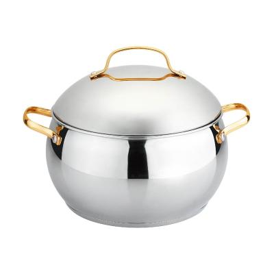 China Sustainable Low MOQ Customized Steel Pots Kitchen Cooking Pot Sliver Stainless Steel Casserole Pot For Party for sale