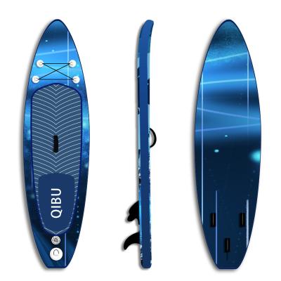 China QIBU Factory Unisex Air Boards PVC Paddle Board Surfing Inflatable Wooden Wooden Point ISUP Drop Up Paddleboard for sale