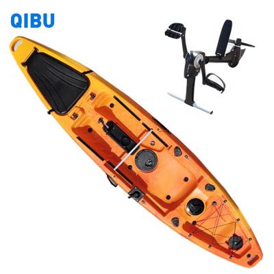 China QIBU plastic 2.85M wholesale 1 person pedal fishing kayak with drive system for sale for sale