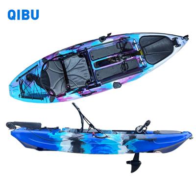 China QIBU 1 Person 280CM Plastic Electric Plastic Fishing Kayak with Electric Motor for Fishing for sale