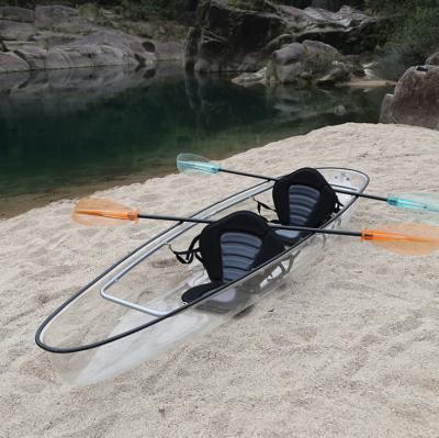 China PVC QIBU Double Seat Kayak Ocean Clear Clear Transparent Kayak Transparent Boat for sale