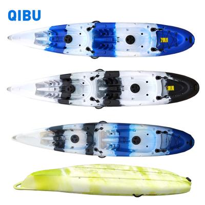 China QIBU New Plastic Design Customized Factory Supply No Person Inflatable Sit On Top Fishing Kajak 3.9 m2 Plastic for sale