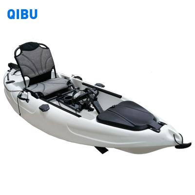 China QIBU plastic electric pedal kayak for fishing, wholesale fishing kayak, cheap 1 person sit on top fishing plastic kayak for sale