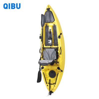 China QIBU Wholesale 2022 Professional Plastic Single Seat Angler Kayak, Fishing Kayak Customize Size Color With Electric Motor for sale