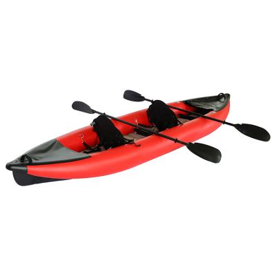 China New Design 385cm PVC QIBU PVC Rowing Inflatable Canoekayak Boats With Drop Stitch Floor for sale