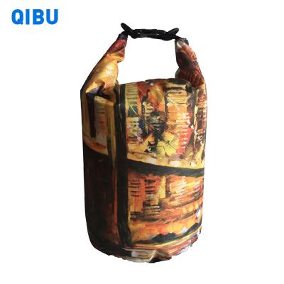 China QIBU Customized Foldable Waterproof Plastic Waterproof Backpack 5L 10L 15L 20L 30L High Capacity Fleece Dry Bag Waterproof Dry Cleaning Backpack for sale