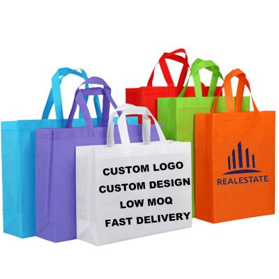 China Promotional Tote Bag Large Reusable Custom Non-Woven Fabric Non-Woven Fabric Logo Gift Shopping Sublimation Tote Bags With Logo For Birthday Party for sale