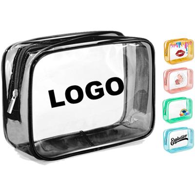 China Wholesale Clear Custom Cosmetic Bag Custom Cosmetic Bag PVC Women Convenience Cosmetics Multifunctional Toiletry Waterproof Cosmetics Bag Gift Bag for sale