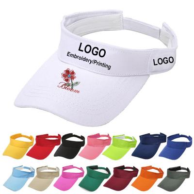 China Fashion\Comfortable\Durable Cotton Advertising Gift Hats Long Overflow Logo Embroidery Hollow Hats Empty Top Sunscreen Hats Sun Visor Custom Un Protection Cap for sale