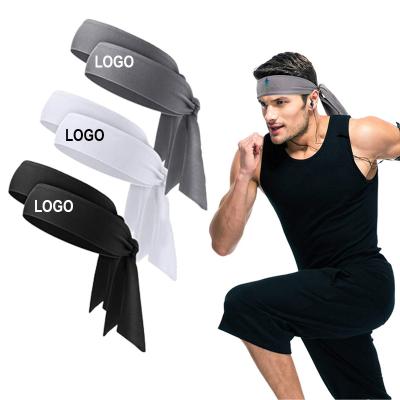 China Athletic Custom Design Elastic Headbands Comfortable Fabric Headbands Adjustable Sports Tie Up Headband Headbands For Athletic Men for sale