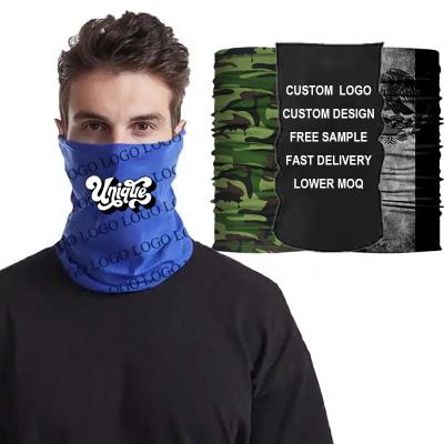 China Sporty Custom Sublimation Print Neck Cuff Bandana For Men Women Multifunctional Face Scarf Mask For Outdoor Sports And Sun UV Protect for sale