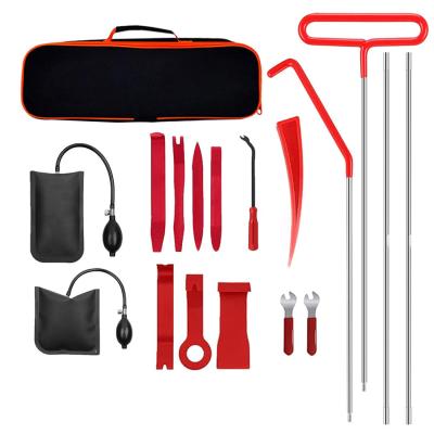 China Tool Kit Professional Automotive Tools with Air Wedge, Long Reach Grabber, No Scratch Trim Removal Tool Kit Car Locksmith 18pcs Auto Tools for sale