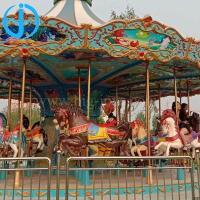 China Happy family seats fairground vanishes round carousel for sale, musical carousel hot sale for sale