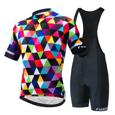 China Breathable Custom Sublimated Cycling Uniforms Cycling Tank Top Bike Wear Design Breathable Cycling Tank Top And Short Bib Set Suit for sale