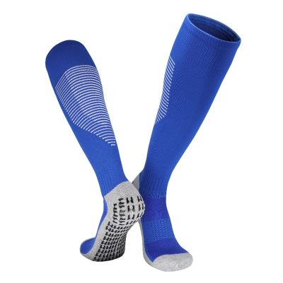 China Wholesale High Quality Breathable Sporty High Quality Men's Football Soccer Socks Custom Made Outdoor Sports Socks Fashion Logo Grip Anti Slip Cotton for sale