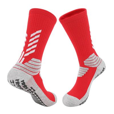 China Breathable Custom Non-Slip Athletic Football Non-Slip Terry Thermal Tube Socks Adult Anti Slip Sports Grip Socks For Men for sale