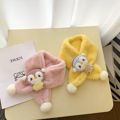 China Fashion\Custom Logo Design Kids Scarf Warm Knitted Winter Autumn For Comfortable Children\Durable Baby Imitation Rabbit Fur Cute Cross Neck Collar Scarf for sale