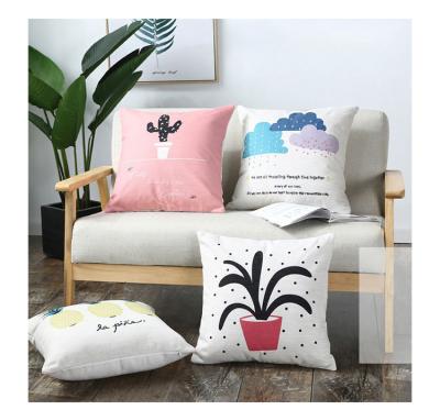 China Simple Custom Factory Printed Canvas Home Decor Pillow Cushion Cover Sofa Cushions for sale