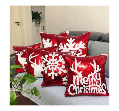 China Custom Creative Reversible Blanket Warm Waterproof Sofa Sequin Christmas Cushion DIY Pillow Cover for sale