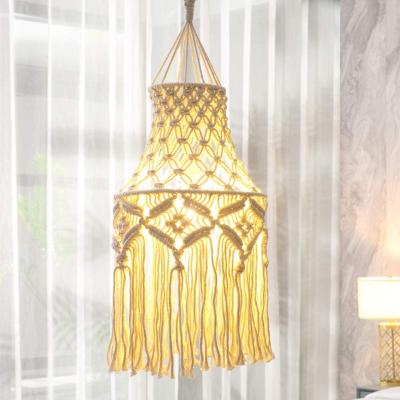 China Boho light fringe modern etsy chandelier, macrame lampshade, chandelier, Bohemian lamp for sale