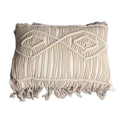 China Simple Sofa Decoration Cotton Handmade Home Decor Boho Macrame Cushion Cover Pillow for sale