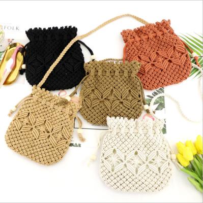 China Lady Rope Boho Style Handmade Woven Chic Single Shoulder for Girls Summer Beach Bag Macrame Handbag for sale