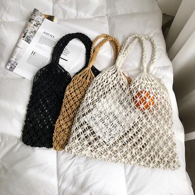 China Lady Fashion Boho Chic Style Handmade Woven Rope For Girls Summer Beach Bag Macrame Handbags for sale