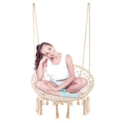 China Modern Nordic 150KG Cotton Chair Rope Hammock Hanging Macrame Swing Aldi for sale