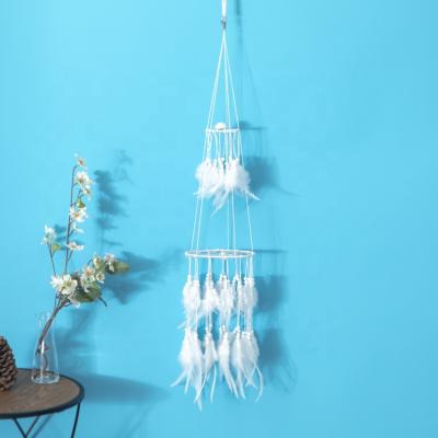 China White Feather Indian Handmade Dream Catcher Boho Dream Catcher Hangings for sale