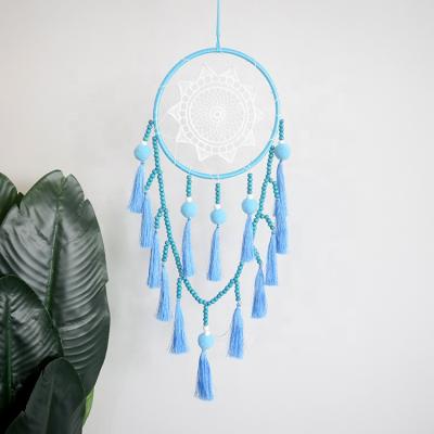 China Indian Handmade White Dreamy Catcher Wall Hang Home Wedding Decor Bohemian Kawaii for sale