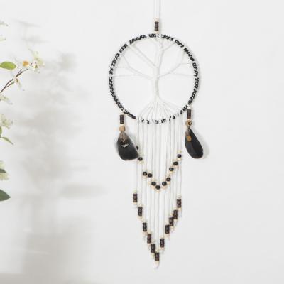 China Indian String Dreamcatcher Handmade White Feather Tree of Life Dream Catcher Wall Hanging for sale