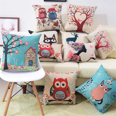 China Decor/Sofa/Bed/Floor/Home Car/Office Decorative Home Decor/Bravo Cat Owl Animal Linen Printed Throw Pillow Cushion Outdoor Cover etc. for sale