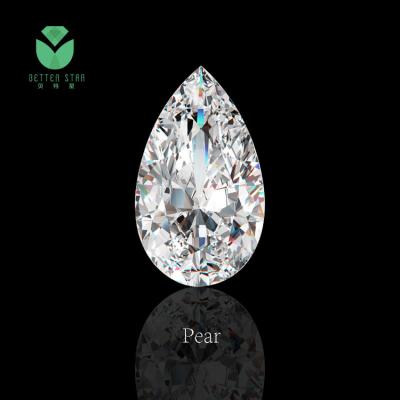 China wholesale price white hpht CVD cut fancy pear polished fancy shape loose lab created pear diamond pear cut for sale