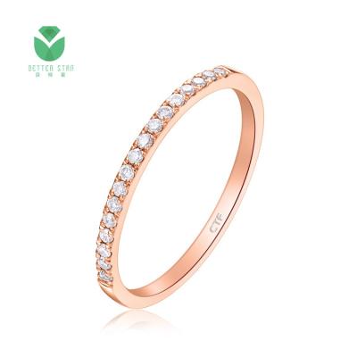 China Women Fashion Design Environmental Friendly 18k White Gold Rose Gold Escrow Lab Grown Diamond Pave Diamond Ring Jewelry Gift Price for sale