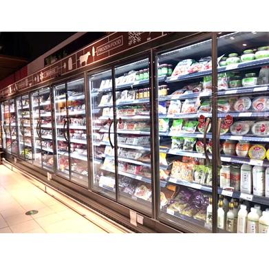 China Commercial Glass Single-temperature Multideck Refrigerator Door Fridge Display Showcase Refrigerator For Supermarket for sale