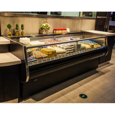 China Single-Temperature Plug In Self Service Counter 1.0m Width Self Contain Refrigeration Equipment Refrigerator For Supermarket For Meat for sale