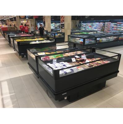 China Single-temperature Plug In Island Freezer Supermarket Display Fridge Self Containing Dual Temperature Island Freezer for sale