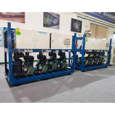 China Deli Single Stage LT Semi Hermetic Reciprocating Compressor Indoor Stand with Control Box and Liquid Receiver for sale