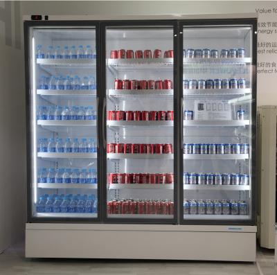 China Single-temperature Remote Slim Glass Door Refrigeration Equipment Chiller Refrigerator For Commercial Beverage Fridge for sale