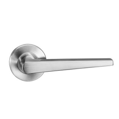 China Modern luxury Modern style Stainless Steel bedroom/bathroom lever Door Handle lock for sale