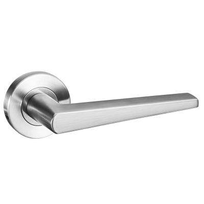 China Modern luxury Modern style Stainless Steel bedroom/bathroom lever Door Handle lock for sale