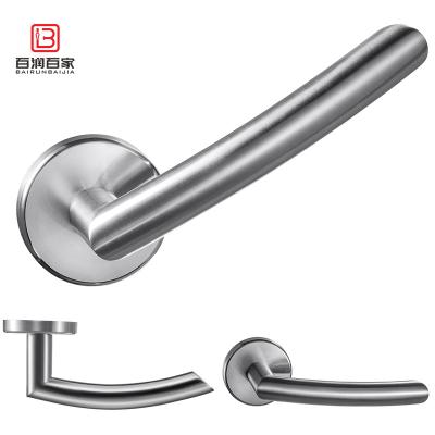 China Modern L-sharp Stainless Steel Fire Rated Door Handle Level Handle Modern Stylebed/bath Handle High Quality for sale