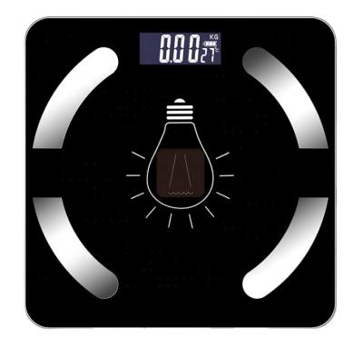 China Mini Weight Scale Displayable Bathroom Personal Medical Temperature Scale Weighing Indicator Body Fat Scale Solar Power for sale