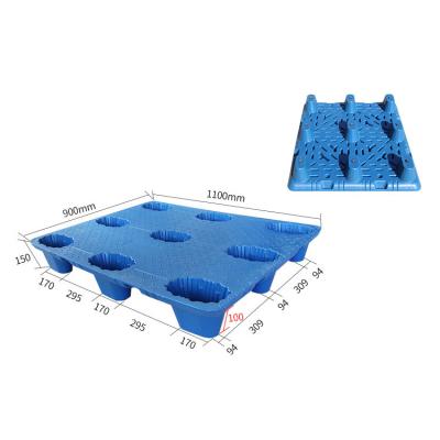 China Eco-friendly Biodegradable Plastic Blow Molded Plastic Pallet/Corrosion Protection Food Grade Standard Japan Size Double Sided Pallet for sale